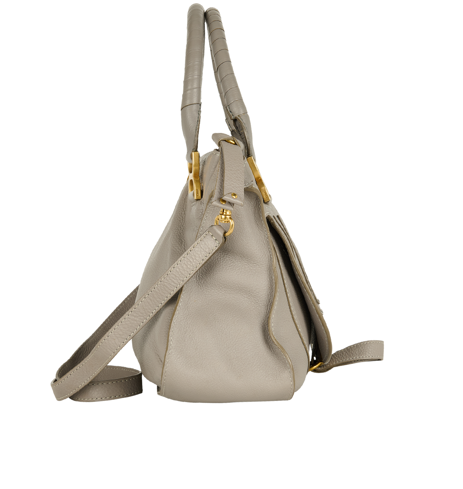 Marcie, &pound;595, Handbags, Grey, Leather, Side view
